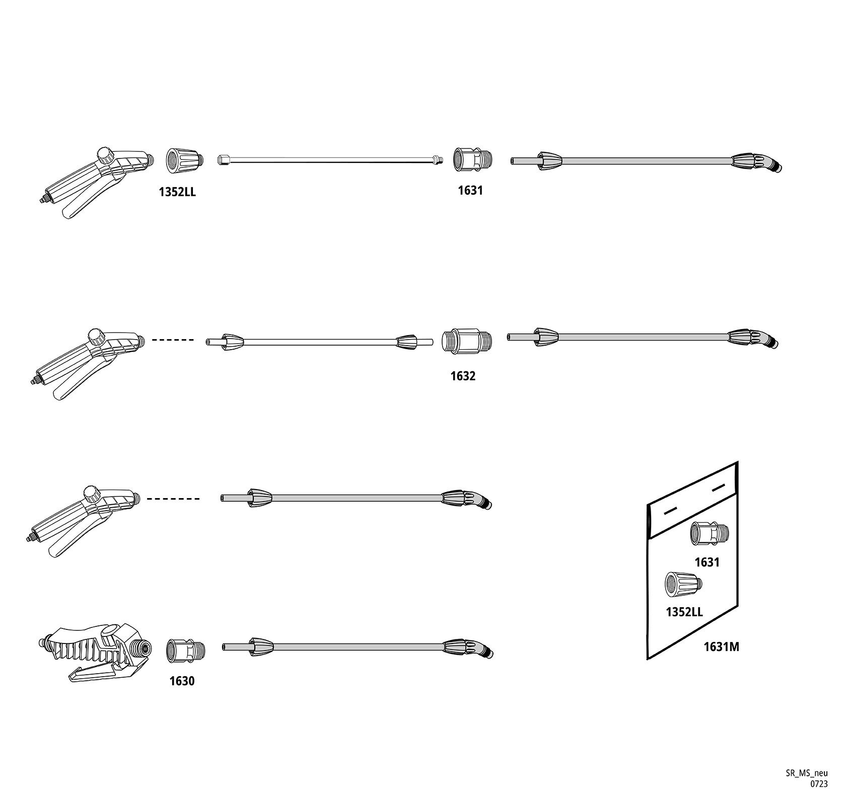 Lance 40 cm jet plat1428P inox